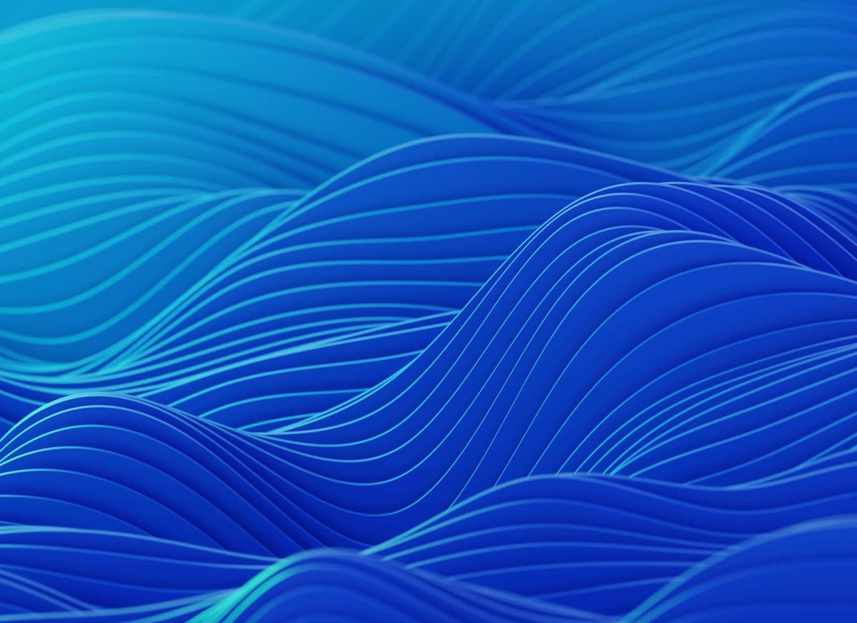 Wavy blue 3D render pattern